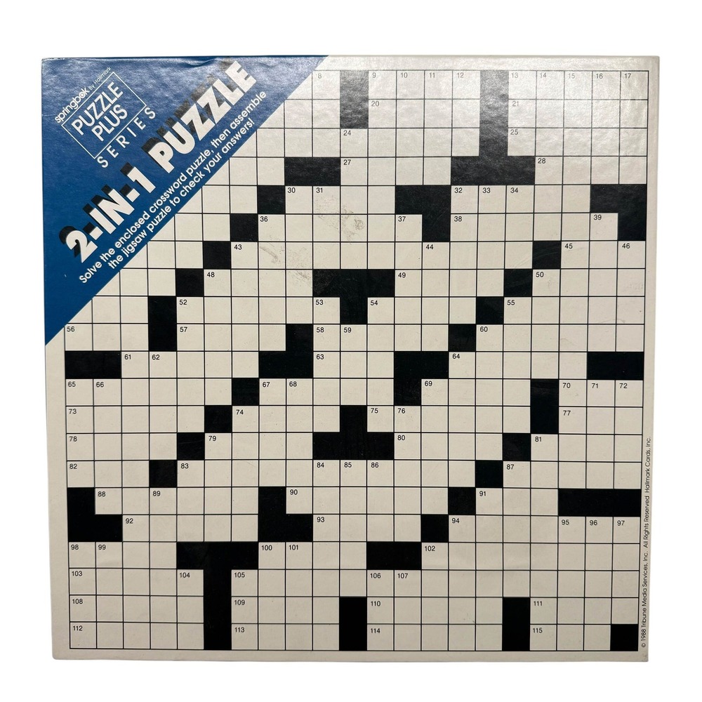 Springbok Puzzle Plus 2-In-1 Crossword Jigsaw Puzzle Vintage 1988 PZL3431B